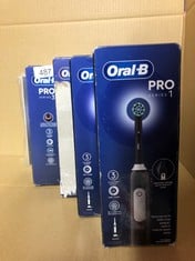 QUANTITY OF KITCHEN & APPLIANCES ITEMS TO INCLUDE ORAL-B PRO 3 ELECTRIC TOOTHBRUSHES FOR ADULTS, GIFTS FOR WOMEN / MEN, 1 CROSS ACTION TOOTHBRUSH HEAD & TRAVEL CASE, 3 MODES WITH TEETH WHITENING, 350