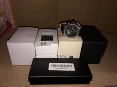 QUANTITY OF JEWELLERY ITEMS TO INCLUDE TIMEX IQ + MOVE METRO MEN'S QUARTZ WATCH, MULTI DIAL DISPLAY AND LEATHER STRAP TW2P81700: LOCATION - A RACK