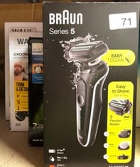 QUANTITY OF HEALTH & BEAUTY ITEMS TO INCLUDE BRAUN SERIES 5 ELECTRIC SHAVER WITH BEARD TRIMMER, BODY GROOMER & CHARGING STAND, WET & DRY, 100% WATERPROOF, 50-W4650CS, WHITE RAZOR: LOCATION - A RACK