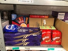 QUANTITY OF FOOD & DRINK ITEMS TO INCLUDE MALTESERS MILK CHOC TRUFFLES 200G - SOME MAY BE PAST BEST BEFORE: LOCATION - A RACK