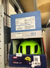 QUANTITY OF SPORTS & EXERCISE ITEMS TO INCLUDE ABUS HYBAN 2.0 CITY HELMET - DURABLE BICYCLE HELMET FOR DAILY USE WITH ABS HARD SHELL - FOR WOMEN AND MEN - YELLOW, SIZE L: LOCATION - BACK RACK