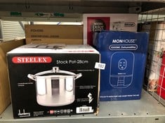 QUANTITY OF KITCHEN & APPLIANCE ITEMS TO INCLUDE STEELEX STOCK POT: LOCATION - BACK RACK