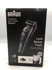 BRAUN BEARD TRIMMER SERIES 7 & HAIR CLIPPERS WITH GILLETTE PROGLIDE MEN'S RAZOR, 40 LENGTH SETTINGS, GIFTS FOR MEN, 100-MIN RUNTIME, BT7440, SILVER.: LOCATION - A RACK