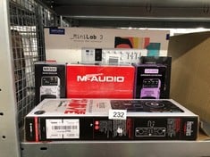 QUANTITY OF TV & AUDIO ITEMS TO INCLUDE BEHRINGER OVERDRIVE/DISTORTION OD300 2-MODE OVERDRIVE/DISTORTION EFFECTS PEDAL, PURPLE: LOCATION - B RACK