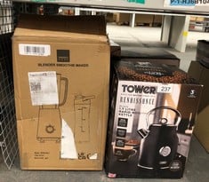 QUANTITY OF KITCHEN & APPLIANCES ITEMS TO INCLUDE TOWER T16003BLK RENAISSANCE KETTLE, QUICK BOIL, 1.7L, 3KW, MATTE BLACK: LOCATION - B RACK