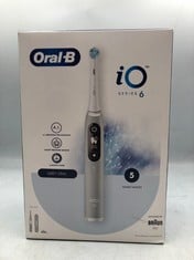 ORAL-B IO6 ELECTRIC TOOTHBRUSHES FOR ADULTS, 1 TOOTHBRUSH HEAD & TRAVEL CASE, 5 MODES WITH TEETH WHITENING, GREY OPAL.: LOCATION - A RACK