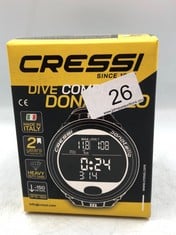 CRESSI DONATELLO - ADULT UNISEX PROFESSIONAL UNDERWATER WRIST COMPUTER FOR DIVING IN AIR/NITROX AND APNEA, BLACK/SILVER, ONE SIZE.: LOCATION - A RACK