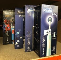 QUANTITY OF HEALTH & BEAUTY ITEMS TO INCLUDE ORAL-B PRO 1 ELECTRIC TOOTHBRUSHES FOR ADULTS WITH 3D CLEANING, 1 TOOTHBRUSH HEAD, GUM PRESSURE CONTROL, BLUE: LOCATION - C RACK