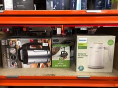 QUANTITY OF KITCHEN & APPLIANCES ITEMS TO INCLUDE PHILIPS ECO CONSCIOUS EDITION KETTLE 5000 SERIES, 100% BIO-BASED PLASTICS*, 1.7 L CAPACITY, CORDLESS + 360° PIROUETTE BASE, SILK WHITE MATT FINISH, (