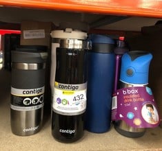 QUANTITY OF SPORTS & EXERCISE ITEMS TO INCLUDE CONTIGO BYRON SNAPSEAL TRAVEL MUG | STAINLESS STEEL THERMAL MUG | VACUUM FLASK | LEAK PROOF TUMBLER | COFFEE TO GO MUG WITH BPA FREE EASY-CLEAN LID | GU