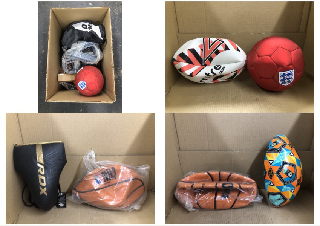 QUANTITY OF SPORT ITEMS TO INCLUDE MITRE SABRE RUGBY BALL: LOCATION - D RACK