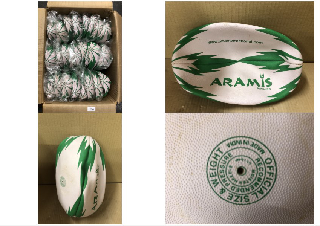 QUANTITY OF ARAMIS PREMIER RUGBY BALLS, APPROX 25 BALLS: LOCATION - D RACK