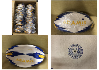 QUANTITY OF ARAMIS PREMIER RUGBY BALLS, APPROX 25 BALLS: LOCATION - D RACK