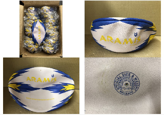 QUANTITY OF ARAMIS PREMIER RUGBY BALLS, APPROX 24 BALLS: LOCATION - D RACK