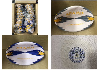 QUANTITY OF ARAMIS PREMIER RUGBY BALLS, APPROX 25 BALLS: LOCATION - D RACK