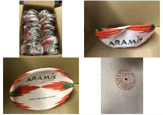 QUANTITY OF ARAMIS PREMIER RUGBY BALLS, APPROX 25 BALLS: LOCATION - D RACK