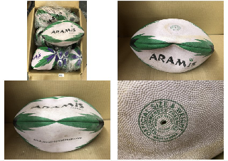 QUANTITY OF ARAMIS PREMIER RUGBY BALLS, APPROX 25 BALLS: LOCATION - D RACK