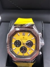 MENS LOUIS LACOMBE WATCH - YELLOW RUBBER STRAP: LOCATION - A RACK