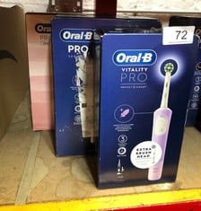 QUANTITY OF HEALTH & BEAUTY ITEMS TO INCLUDE ORAL-B VITALITY PRO ELECTRIC TOOTHBRUSHES FOR ADULTS, FATHERS DAY GIFTS FOR HIM / HER, 1 HANDLE, 2 TOOTHBRUSH HEADS, 3 BRUSHING MODES INCLUDING SENSITIVE