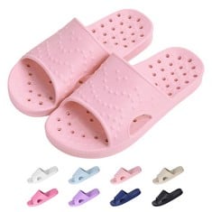 14 X SHEVALUES SHOWER SLIDERS COZI SLIDERS WOMEN MEN SOFT ANTI-SLIP BATHROOM SLIPPERS WATERPROOF QUICK-DRYING SUMMER FLIP FLOPS, PINK - TOTAL RRP £163: LOCATION - B RACK