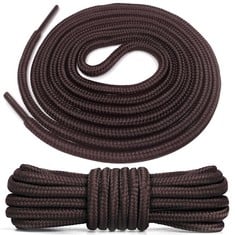 36 X SKYPERMIT 2 PAIRS ROUND BOOT LACES, STRONG WORK & HIKING BOOTS SHOE LACES?4MM DIAMETER PREMIUM ROUND WALKING BOOT LACES FOR OUTDOOR BOOTS AND CASUAL FOOTWEAR (COFFEE, 120CM-2 PAIRS) - TOTAL RRP