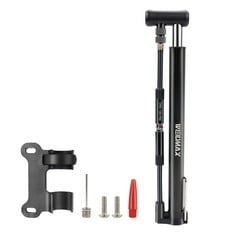 12 X WEIDMAX MINI BIKE PUMP, PORTABLE BICYCLE PUMP BIKE TYRE PUMP WITH PRESTA & SCHRADER VALVE, CYCLING FRAME-MOUNTED PUMP MANUAL BIKE AIR PUMP FOR BIKES, BALLS, BALLOONS, ETC. 120PSI MAX - TOTAL RRP