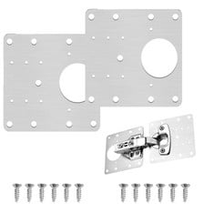 40 X 2PCS HINGE REPAIR PLATE - CABINET HINGES REPAIR KIT WITH 12PCS SCREWS CONCEALED CUPBOARD DOOR BRACKETS FOR KITCHEN CUPBOARD FURNITURE DRAWER WINDOW DOOR - TOTAL RRP £100: LOCATION - B RACK