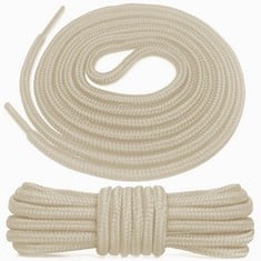 28 X SKYPERMIT 2 PAIRS ROUND BOOT LACES, STRONG WORK & HIKING BOOTS SHOE LACES?4MM DIAMETER PREMIUM ROUND WALKING BOOT LACES FOR OUTDOOR BOOTS AND CASUAL FOOTWEAR (BEIGE, 70CM-2 PAIRS) - TOTAL RRP £1