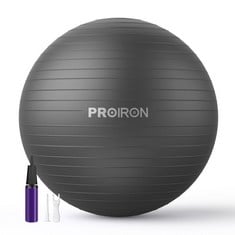 10 X PROIRON EXTRA THICK EXERCISE BALL 55CM 65CM 75CM, ANTI-BURST GYM BALL, SWISS BALL WITH PUMP FOR YOGA, PREGNANCY, LABOUR, PILATES, FITNESS, STABILITY - TOTAL RRP £144: LOCATION - B RACK