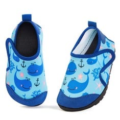 19 X DRECAGE TODDLER WATER SHOES FOR KIDS GIRLS BOYS, QUICK DRYING BAREFOOT AQUA BEACH SHOES FOR SWIMMING POOL GARDEN BLUE CHILD UK 12.5/13 LABLE SIZE 34/35 - TOTAL RRP £111: LOCATION - C RACK