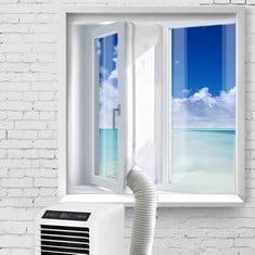 13 X AC WINDOW SEAL,AIR CONDITIONER WINDOW KIT, ANTI-MOSQUITO WINDOW SEAL FOR MOBILE AIR CONDITIONER UNIT AND TUMBLE DRYER,HOT AIR STOP AIR EXCHANGE GUARDS WITH ZIP, 300CM/118 INCH - TOTAL RRP £88: L