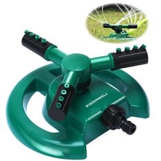 30 X WISDOMWELL GARDEN SPRINKLER AUTOMATIC LAWN WATER SPRINKLER 360 DEGREE 3 ARM ROTATING SPRINKLER SYSTEM FOR WATERING YOUR LAWN PLANTS FLOWERS VEGGIES AND MORE - TOTAL RRP £225: LOCATION - C RACK