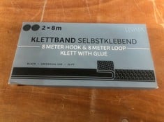 41X KLETTBAND SELBSTKLEBEND 8 METER HOOK & 8 METER LOOP KLETT WITH GLUE TOTAL RRP £124: LOCATION - A RACK