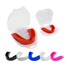 47 X HASH MOUTH GUARD GUM SHIELD - MOUTHGUARDS FOR ADULT SENIOR JUNIOR KIDS YOUTH GREAT FOR SCHOOL COMBAT SPORTS RUGBY SOCCER HOCKEY MUAY THAI MMA BOXING MARTIAL ARTS BASKETBALL WITH CASE(AGE 13+RED)