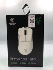 RAZER DEATHADDER V3 PRO - LIGHTWEIGHT WIRELESS ERGONOMIC ESPORTS MOUSE (63G LIGHTWEIGHT DESIGN, FOCUS PRO 30K OPTICAL SENSOR, MOUSE SWITCHES GEN-3, HYPERSPEED WIRELESS) WHITE.: LOCATION - A RACK