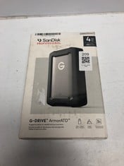 SANDISK 4TB G-DRIVE ARMOR ATD PORTABLE DRIVE (ORIGINAL RRP - £150): MODEL NO SDPH81G-004T: LOCATION - A RACK