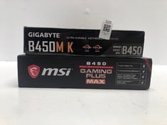 1 X GIGABYTE B450M K ULTRA DURABLE MOTHERBOARD + 1 X MSI B450 GAMING PLUS AMD MOTHERBOARD: LOCATION - A RACK