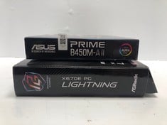 1 X ASUS PRIME B450M-A II MOTHERBOARD + 1 X PHANTOM GAMING X670E PC LIGHTNING MOTHERBOARD: LOCATION - A RACK