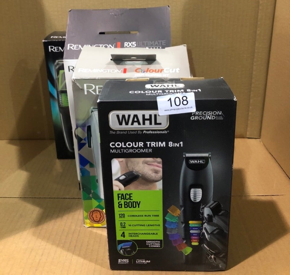 QUANTITY OF HEALTH & BEAUTY ITEMS TO INCLUDE WAHL COLOUR TRIM 8-IN-1 MULTIGROOM, COLOUR CODED LENGTHS, MENS BODY TRIMMERS, FACE AND BODY GROOMING, BEARD TRIMMERS MEN, RECHARGEABLE TRIMMER, CORDLESS T