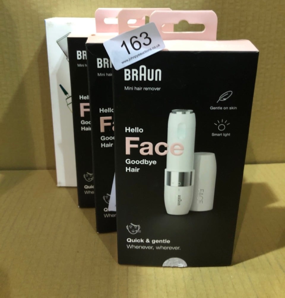 QUANTITY OF HEALTH & BEAUTY ITEMS TO INCLUDE BRAUN FACE MINI HAIR REMOVER, FACIAL HAIR REMOVER FOR WOMEN MINI-SIZED DESIGN FOR PORTABILITY, EFFICIENT FACIAL HAIR REMOVAL ANYTIME, ANYWHERE, WITH SMART