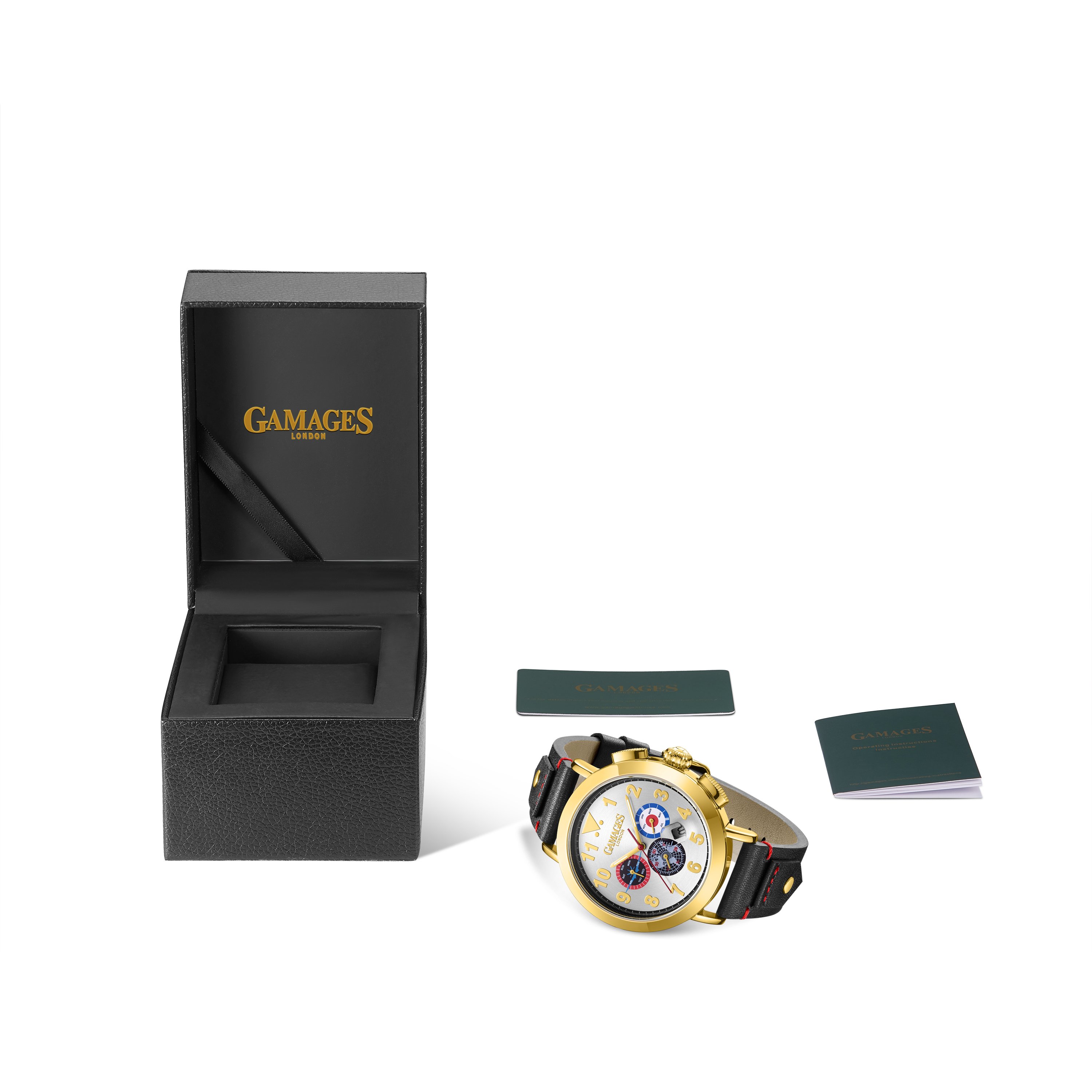 GAMAGES OF LONDON LIMITED EDITION HAND ASSEMBLED PRECISION AUTOMATIC GOLD WHITE WATCH SKU:GA1872 £810: LOCATION - A