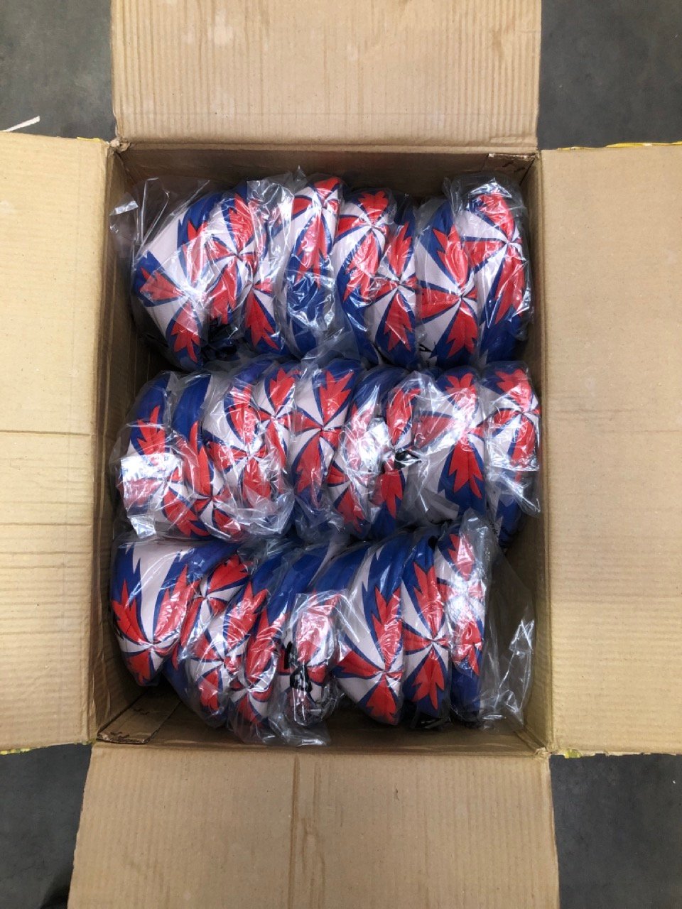 25 X ARAMIS RUGBY BALLS BLUE/WHITE: LOCATION - B