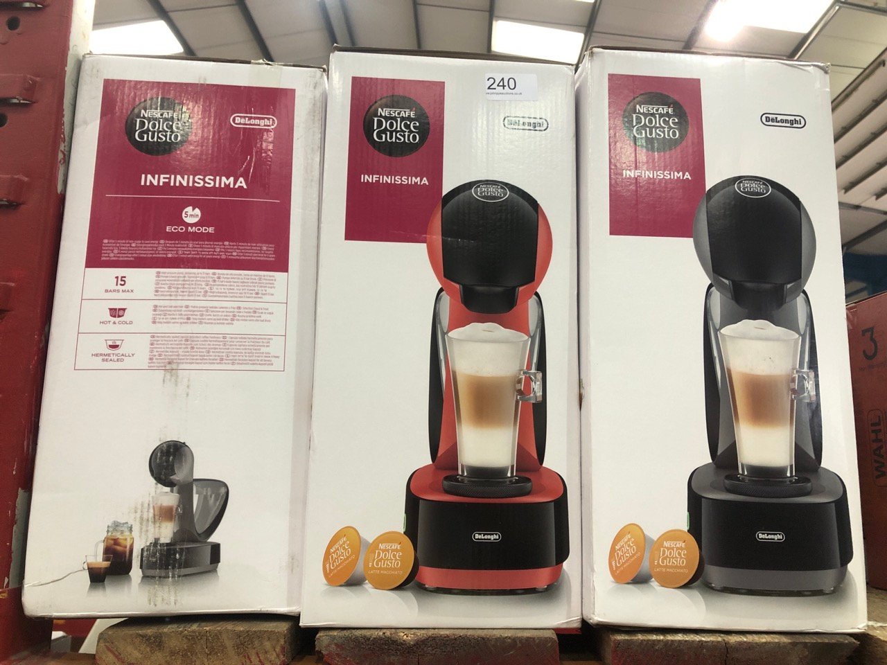 3 X DELONGHI NESCAFE DOLCE GUSTO INFINISSIMA COFFEE MACHINES: LOCATION - B