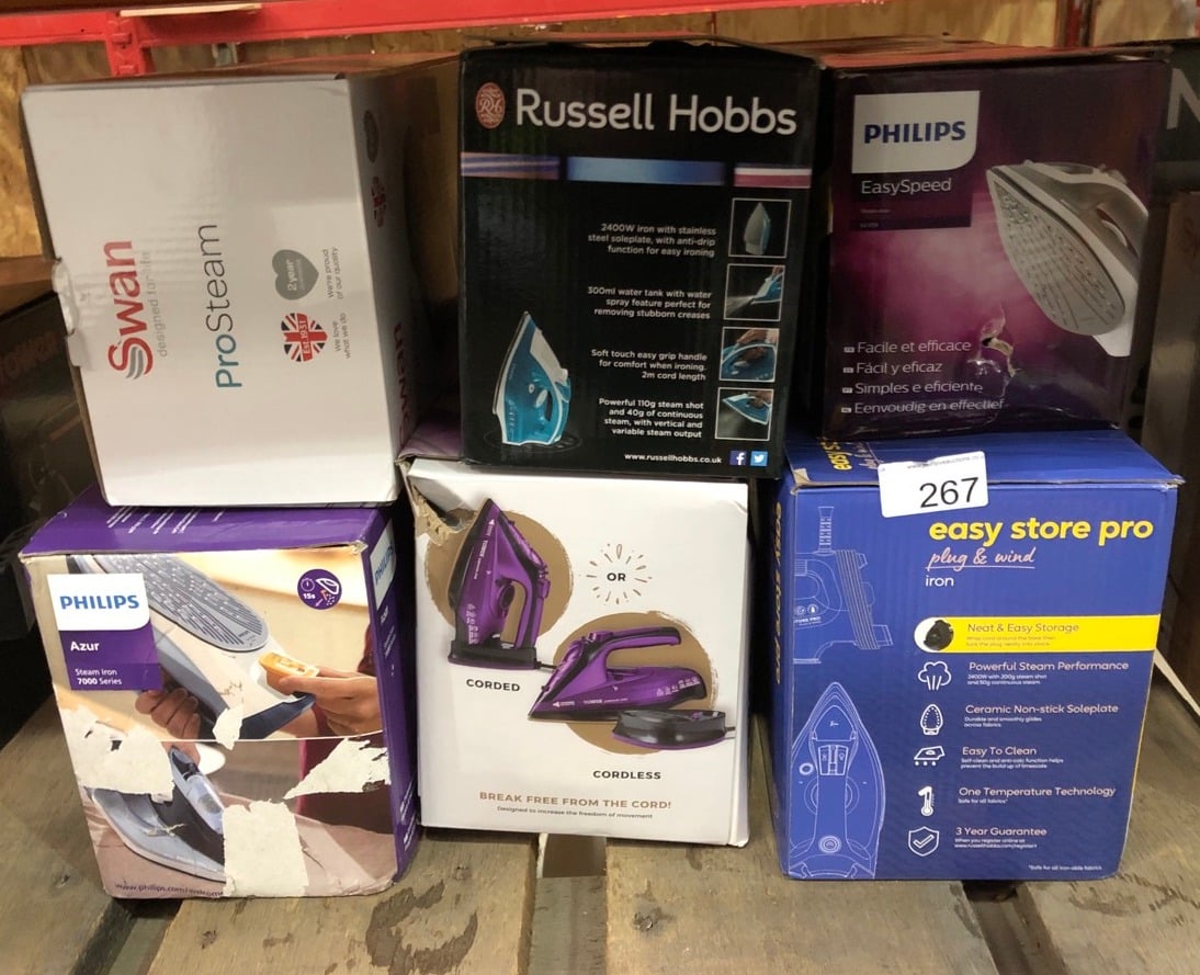 QUANTITY OF ITEMS TO INCLUDE RUSSELL HOBBS SUPREME STEAM IRON, POWERFUL VERTICAL STEAM FUNCTION, NON-STICK STAINLESS STEEL SOLEPLATE, EASY FILL 300ML WATER TANK, 110G STEAM SHOT, 40G CONTINUOUS STEAM