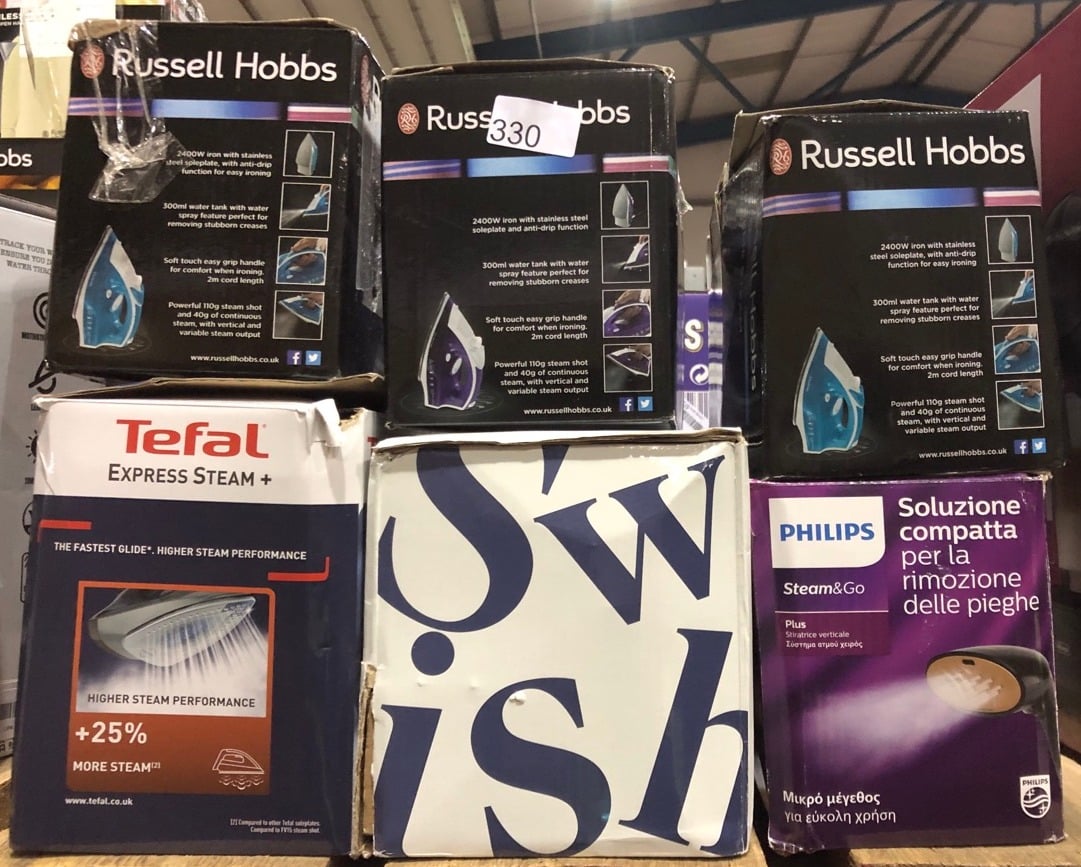 QUANTITY OF KITCHEN & APPLIANCES ITEMS TO INCLUDE RUSSELL HOBBS SUPREME STEAM IRON, POWERFUL VERTICAL STEAM FUNCTION, NON-STICK STAINLESS STEEL SOLEPLATE, EASY FILL 300ML WATER TANK, 110G STEAM SHOT,