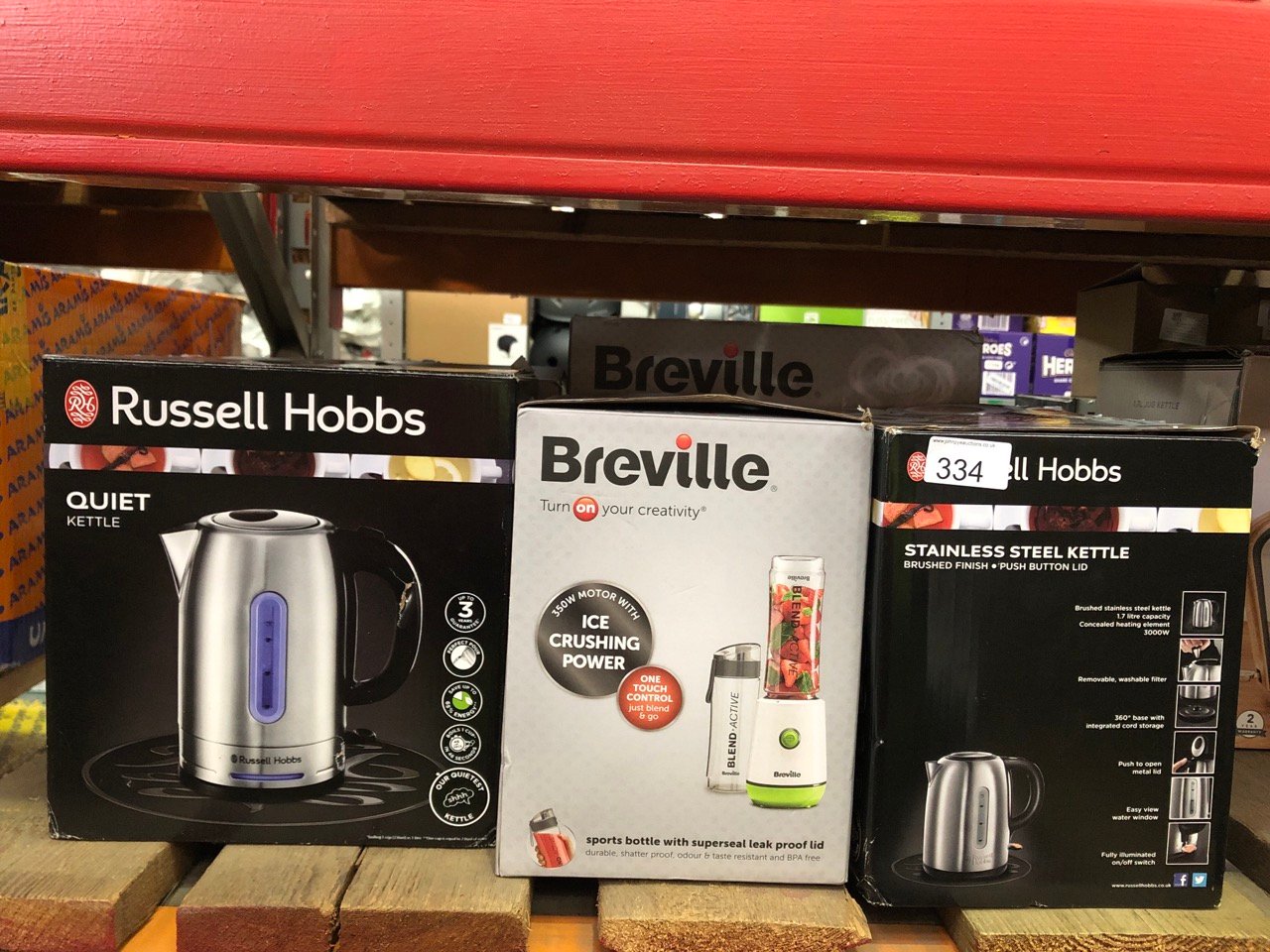 QUANTITY OF KITCHEN & APPLIANCES ITEMS TO INCLUDE RUSSELL HOBBS BRUSHED STAINLESS STEEL & BLACK ELECTRIC 1.7L CORDLESS KETTLE (FAST BOIL 3KW, REMOVABLE WASHABLE ANTI-SCALE FILTER, PUSH TO OPEN LID, P