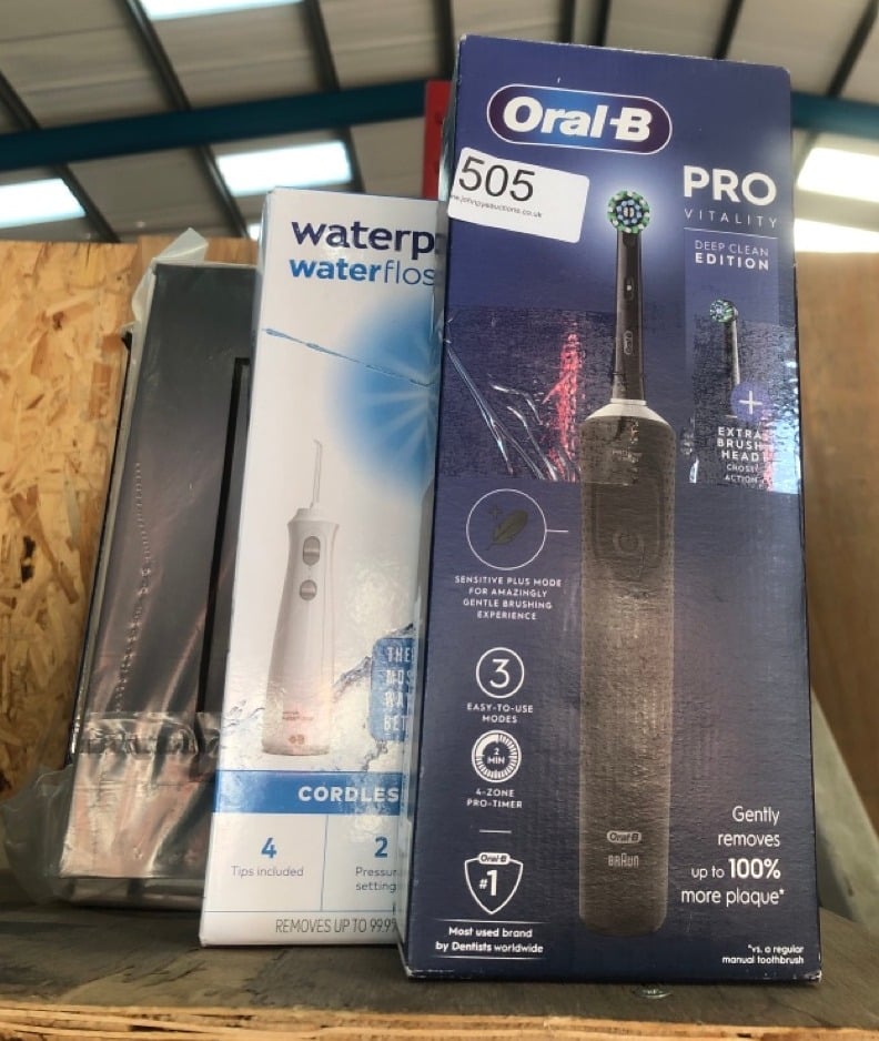 QUANTITY OF HEALTH & BEAUTY ITEMS TO INCLUDE ORAL-B VITALITY PRO ELECTRIC TOOTHBRUSHES FOR ADULTS, FOR HIM/HER, 1 HANDLE, 2 TOOTHBRUSH HEADS, 3 BRUSHING MODES INCLUDING SENSITIVE PLUS,  UK PLUG, BLAC