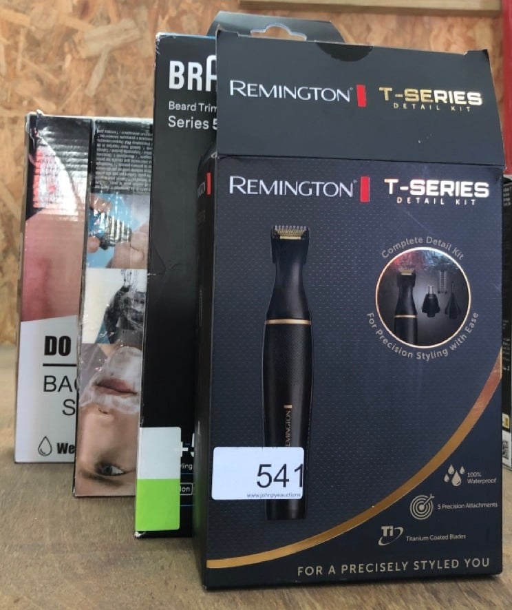 QUANTITY OF HEALTH & BEAUTY ITEMS TO INCLUDE REMINGTON T-SERIES DETAIL GROOMING KIT (PRECISION TRIMMER WITH EYEBROW COMB, NOSE, EAR, BEARD, ADJUSTABLE COMB, ROTARY TRIMMER, WATERPROOF, BATTERY-OPERAT