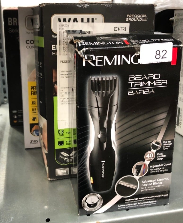 QUANTITY OF HEALTH & BEAUTY ITEMS TO INCLUDE REMINGTON BARBA BEARD TRIMMER (ADVANCED CERAMIC BLADES, POP-UP DETAIL TRIMMER, ADJUSTABLE ZOOM WHEEL, 9 LENGTH TINGS, COMB ATTACHMENT, CORD OR CORDLESS, 4