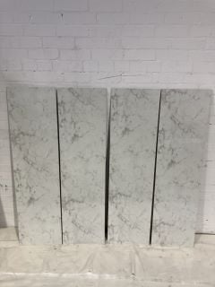 5X LAMINATE HEARTH WHITE MARBLE SPLASHBACK SHEET